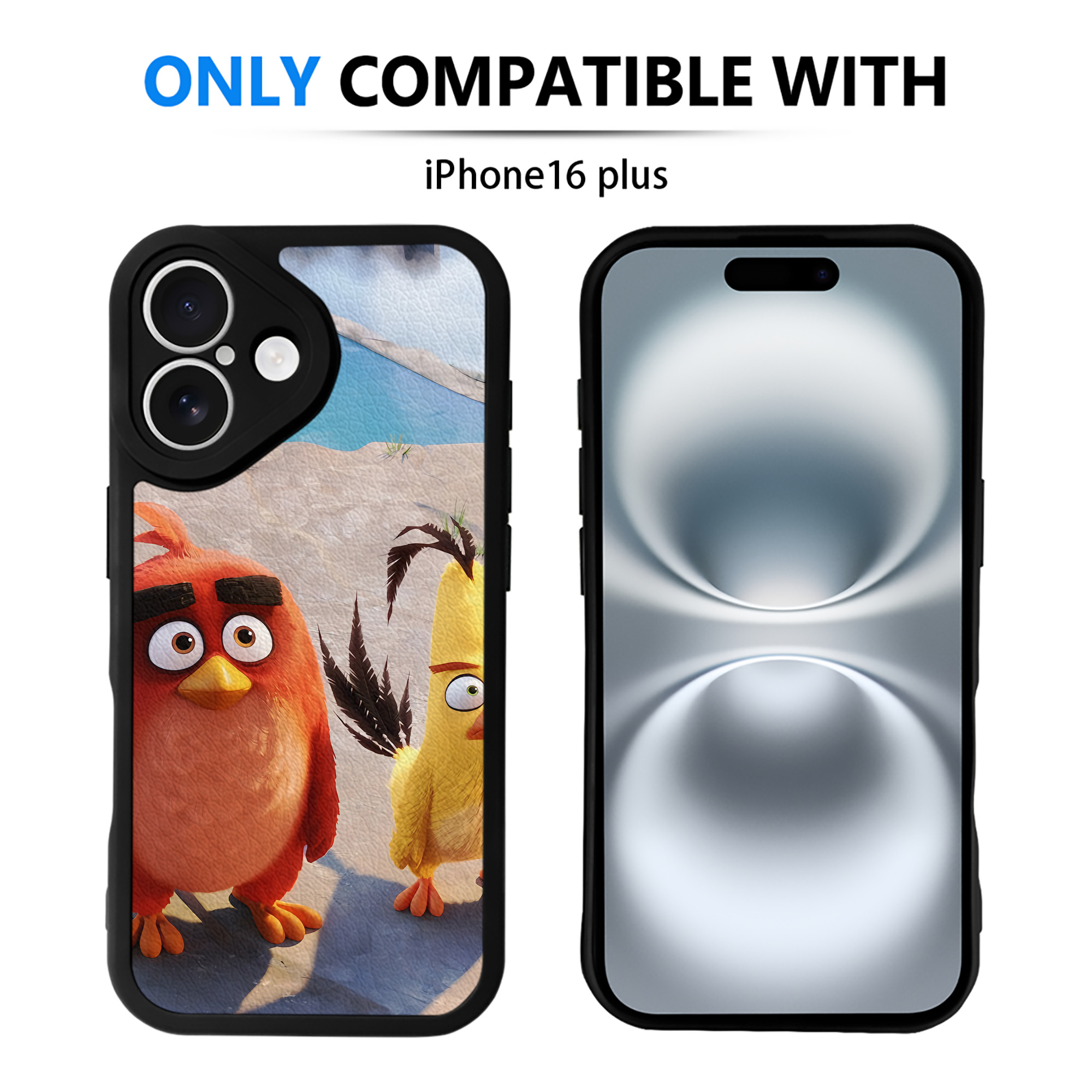 （画像用） Angry Birds アングリーバード 【iPhone 16シリーズ対応】シリコンスマホケース（レザー調） 材質：シリコン
